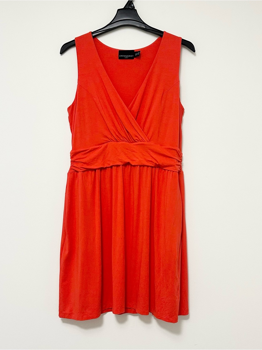 Cynthia Rowley Woman Coral/Orange Sleeveless Wrap-Style V-Neck Dress Size 1X